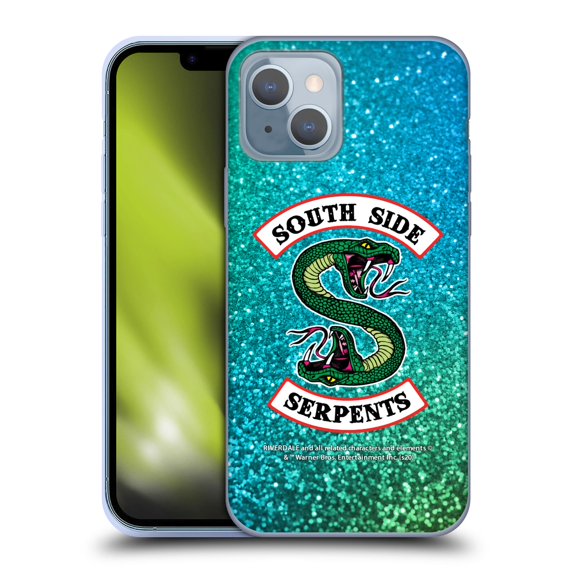 Head Case Designs Officially Licensed Riverdale South Side Serpents Glitter Print Logo Soft Gel Case Compatible with Apple iPhone 14