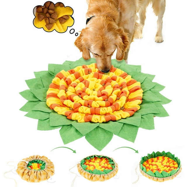 Snuffle Mat for Dogs Pet Sniff Mat for Pet Training Foldable Dogs Feeding Mat with Drawstring Soft Snuffle Mat Puzzle Toys for Indoor Outdoor
