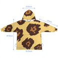 thumbnail image 7 of Yellow and Brown Of Leopard Print Blanket Hoodies for Kids 6-13YR Oversize Wearable Blanket Hoodies for Boys Girls Teens, 7 of 7