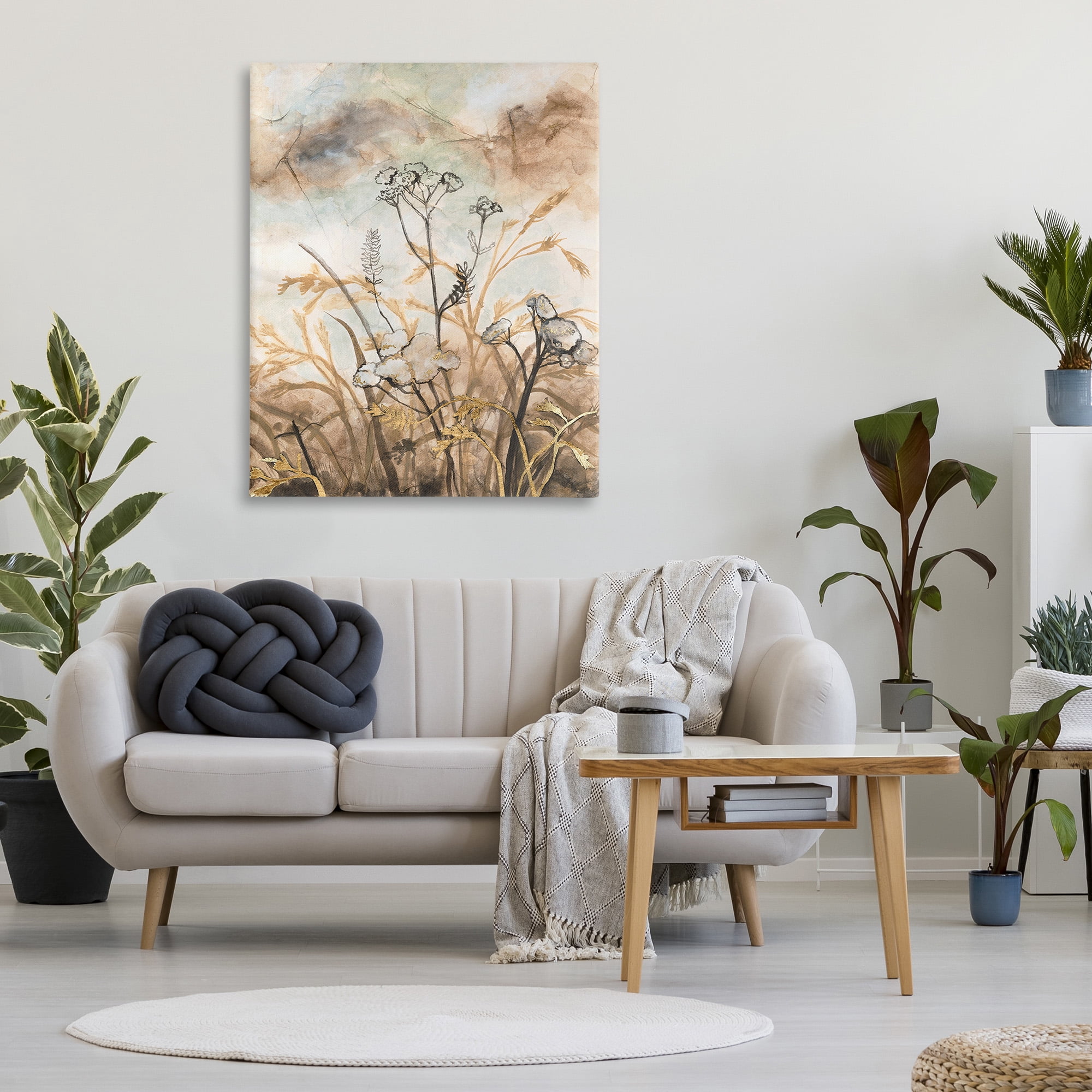 Stupell Industries Neutral Landscape Collage Landscape Painting Gallery Wrapped Canvas Art Print Wall Art, 36 x 48