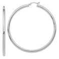thumbnail image 1 of Boucles d'Oreilles Créoles Rondes en Or Blanc 14k 3mm, 1 of 7