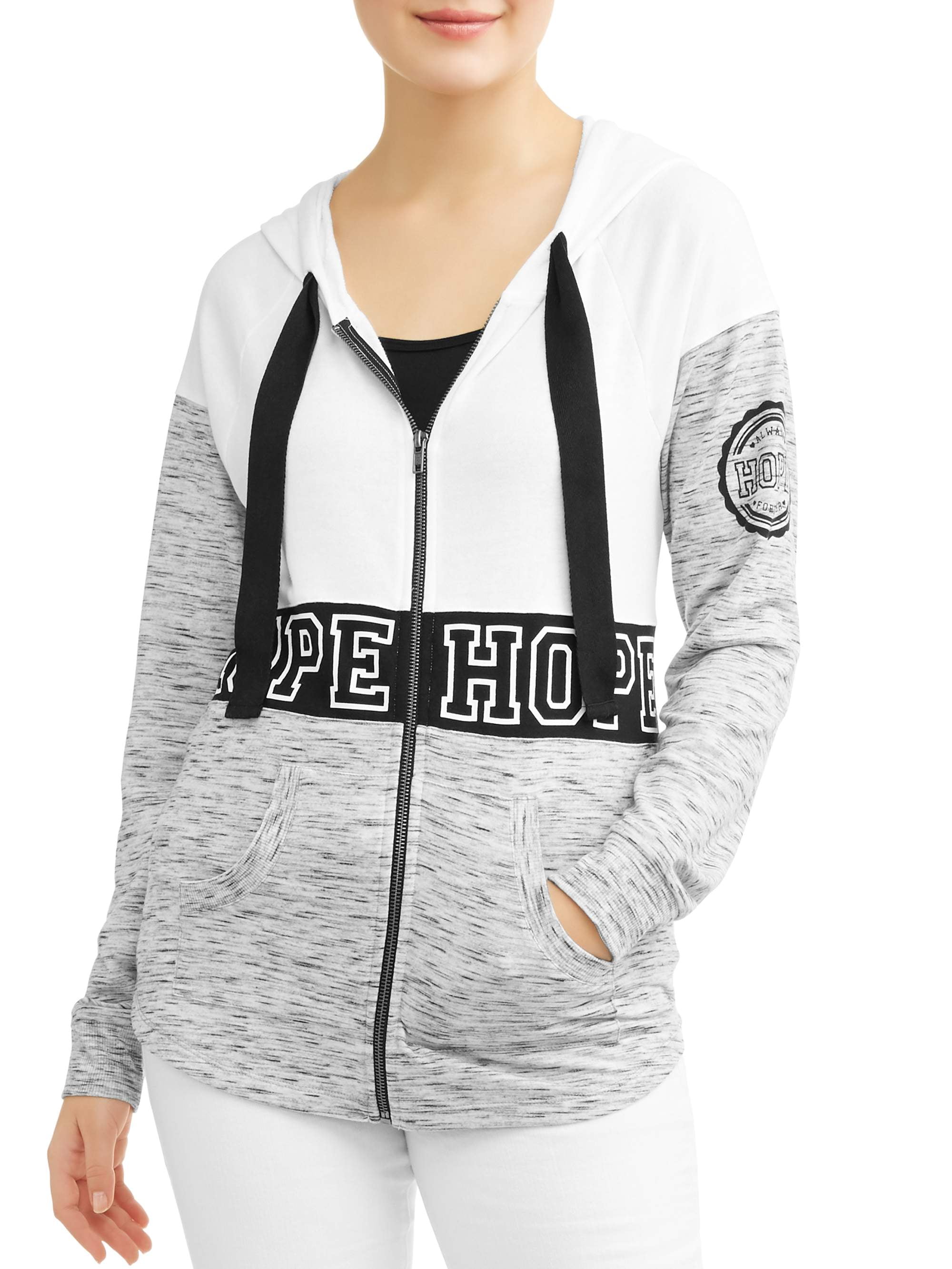 white zip up hoodie walmart