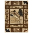 thumbnail image 4 of HR HANDCRAFT RUGS HR Wilderness Elegance: Geometric Cabin Area Rug with Abstract Moose, Kayak, Fishing Gear, and Big Fish Design 4' x 5', 4 of 5