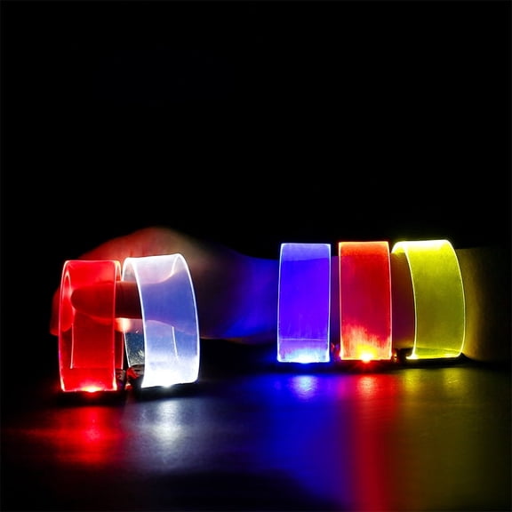 Upgrade 100pcs Luminous LED Bracelets Sound Activated Glow Bracelet Wristbands Outdoor Sports Armband Wedding Party