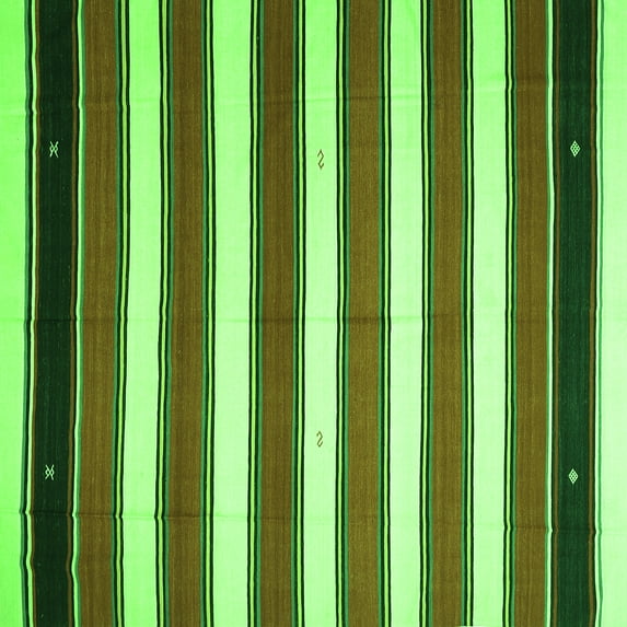 Ahgly Company Indoor Square Oriental Green Traditional Area Rugs, 8' Square