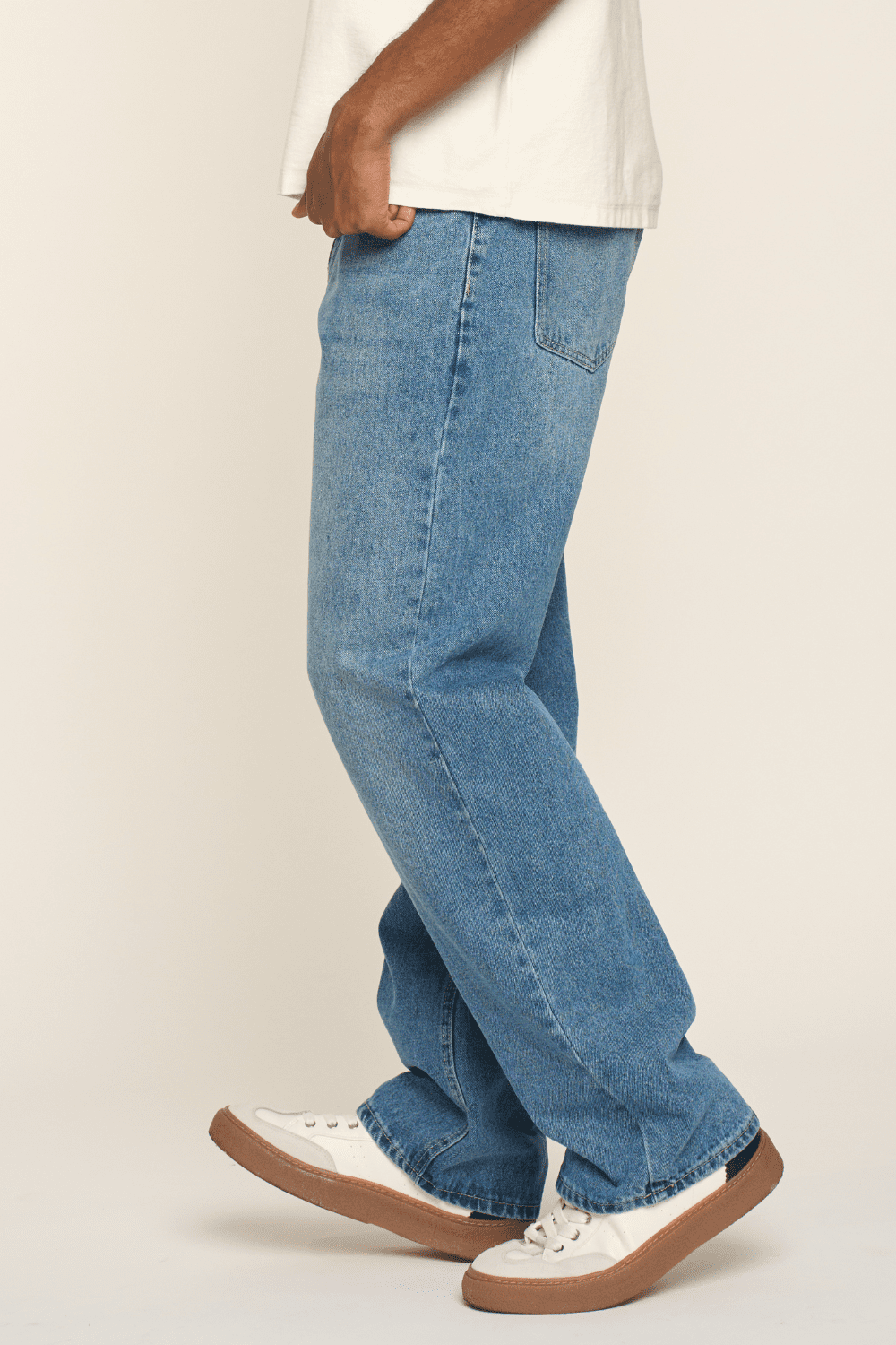 Victorious Men's Essential Baggy Raw Denim Jeans DL998 Indigo 40