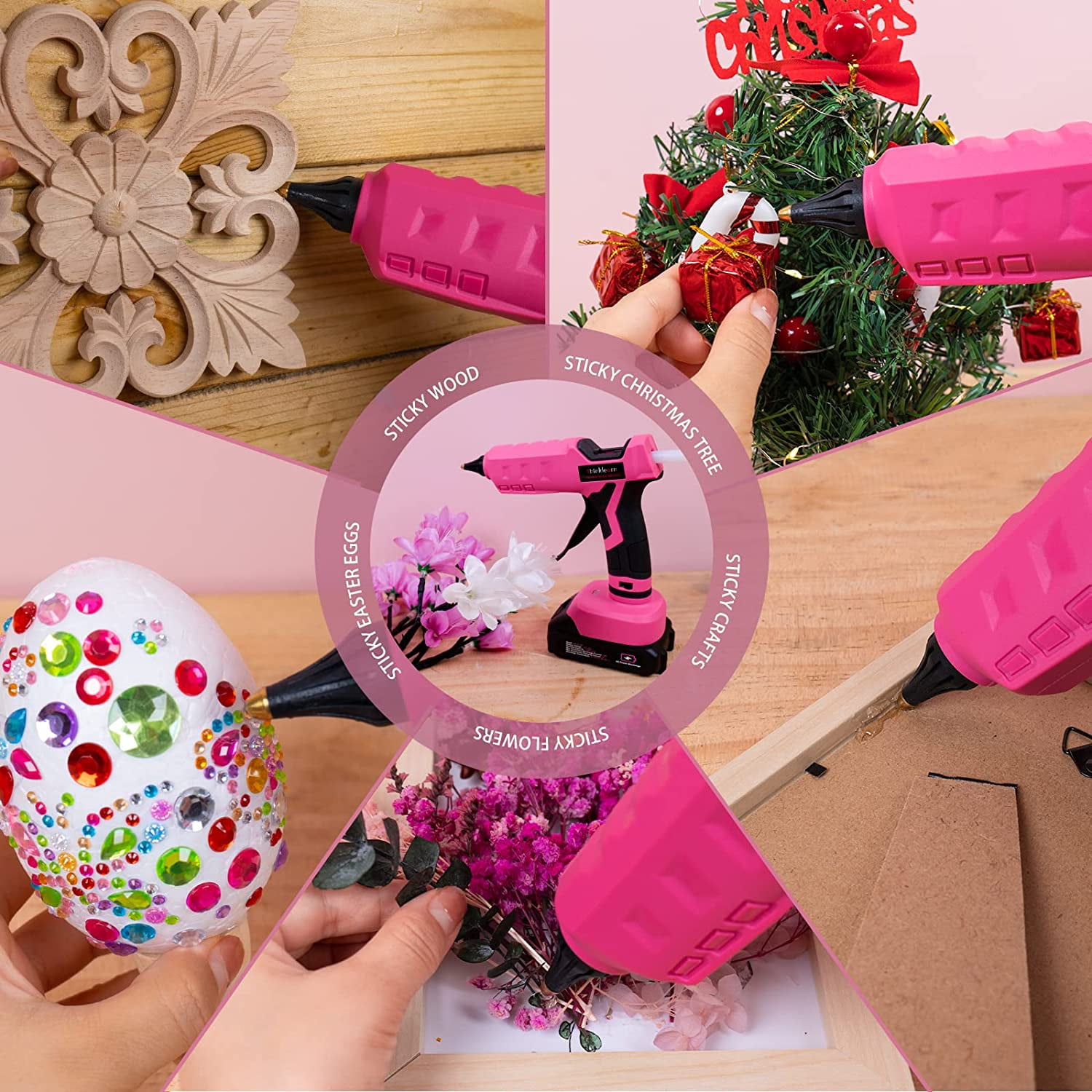 1pc ABS Glue Gun, Daily Letter Graphic Pink Power Tool For Home