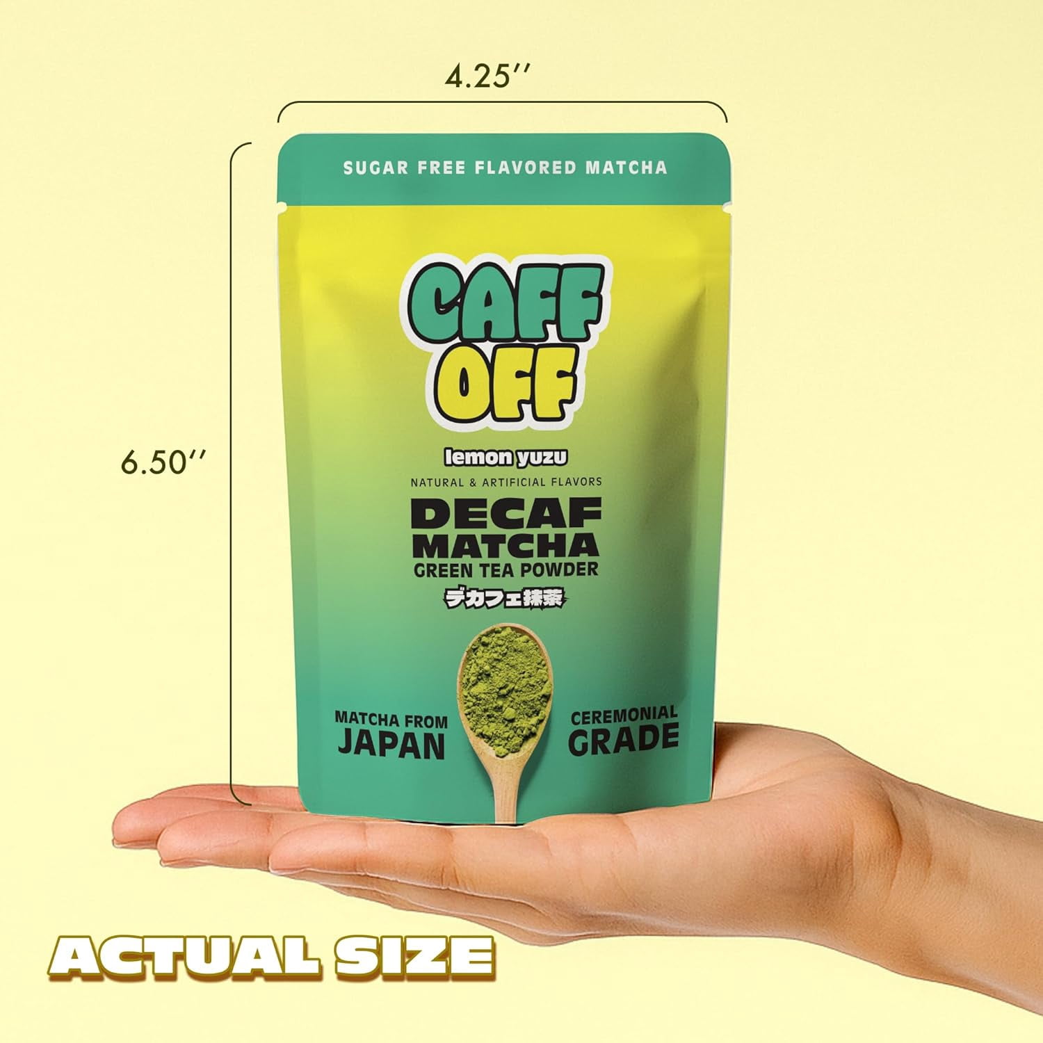 Decaf Lemon Matcha from Japan 1.06 oz – Ceremonial Grade, Sugar Free, Heavy Metals Tested