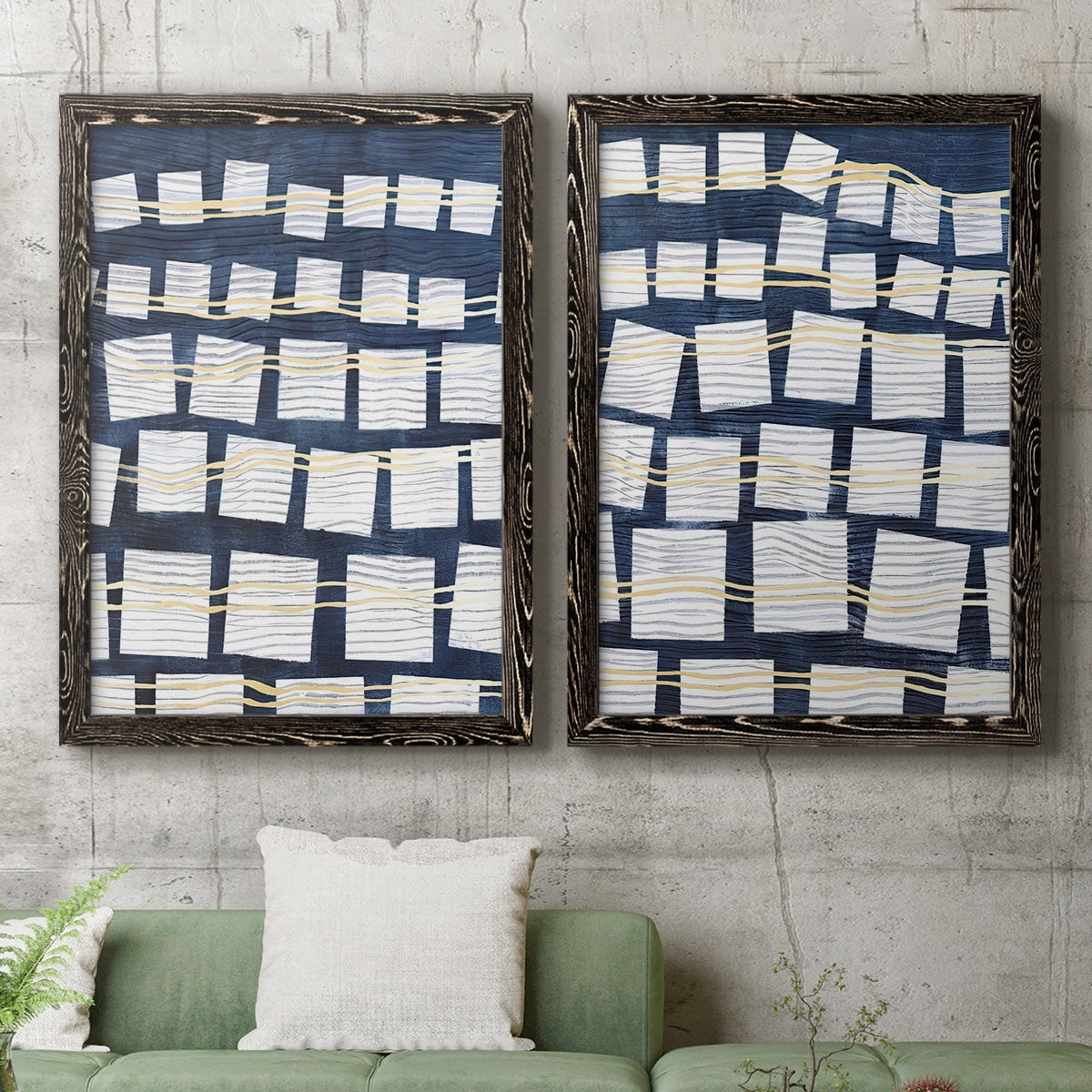 Networks III - Premium Framed Canvas 2 Piece Set - Ready to Hang