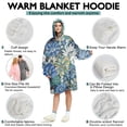 thumbnail image 5 of Wearable Oversized Blanket,Pioneer Flower Floral Print Pattern Wearable Blanket Hoodie for Adults,Cozy Hooded Blankets with Super Pockets,Super Warm Fuzzy Pullover for Women & Men, 5 of 6