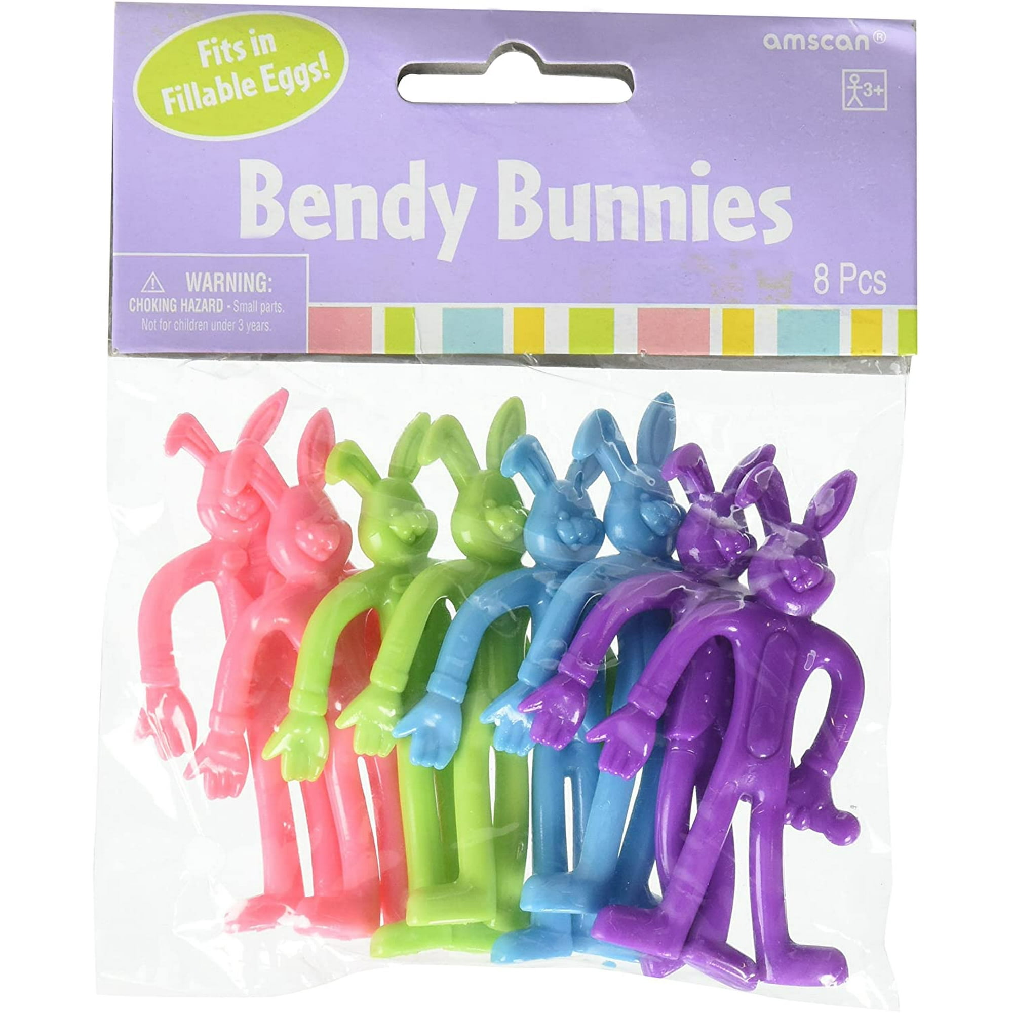 Amscan Bendy Easter Bunnies, 8 Ct. | Assorted Colors | Party Favor
