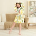 thumbnail image 3 of FORMRS Niños Bathrobe Unisex Hooded Robe Soft Plush Pajamas Sleepwear, Size 4-6T, Candy Lemon, 3 of 7