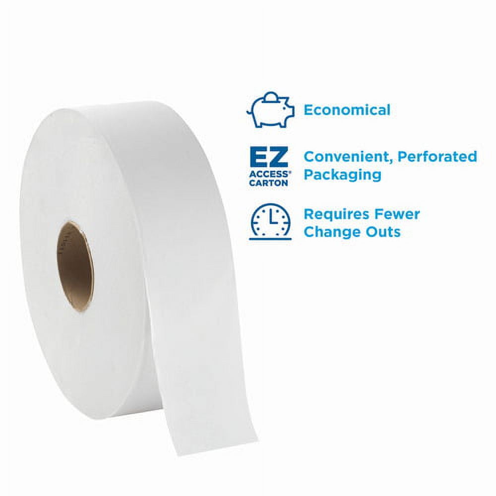 Georgia-Pacific Professional Series Jumbo Jr. Toilet Paper by GP Pro 2 Ply - 3.50" x 1000 ft - 9" Roll Diameter - White - Perforated, Septic Free, Sewer Safe - 4 / Carton