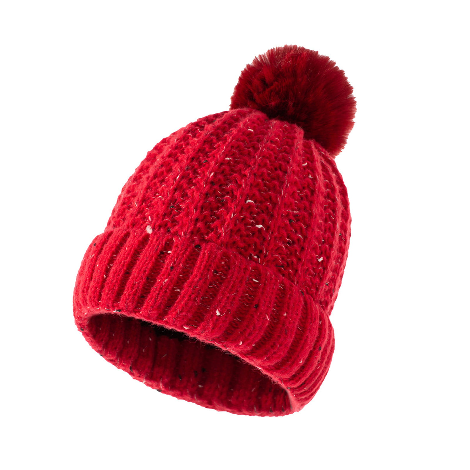 Unisex Mens Womens Winter Warm Knitted Slouch Bobble Pom Hat Beanie Hat 