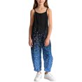 thumbnail image 5 of Hduncf Girls Sleeveless Jumpsuits Casual Spaghetti Strap Romper with Side Pockets Teen Girls Wide Leg Jumpsuit Summer Outfits Blue 11-12 Years, 5 of 9