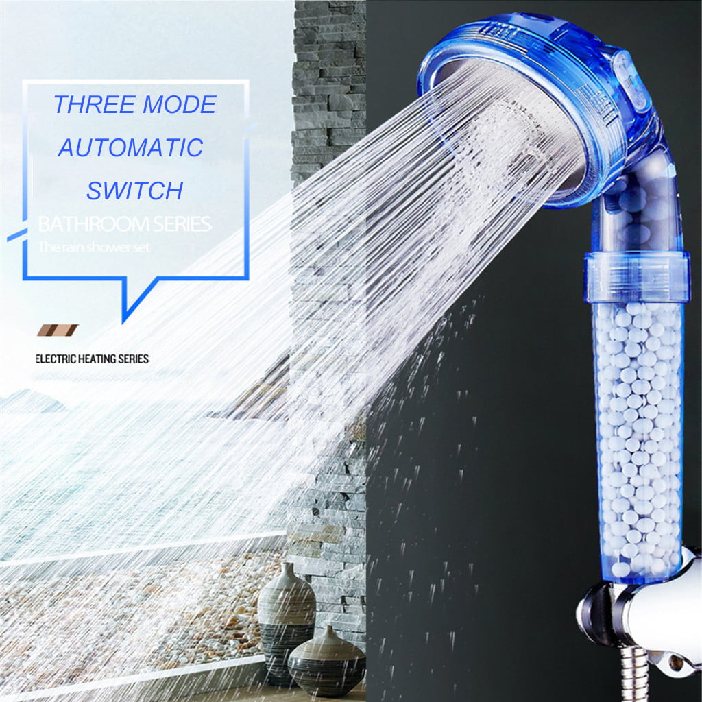 Handheld Ionic Filtration Shower Head 3 Mode High Pressure Stone Negative Ion US