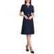 thumbnail image 1 of INSPIRE CHIC Vestido de cóctel A-Line para mujeres con choker, escote en V, mangas cortas, ceñido a la cintura, elegante y con vuelo, talla XL, azul marino, 1 of 5