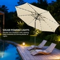thumbnail image 3 of Autlaycil 10 FT Patio Umbrella with Steel Tilt and Crank, Includes 32 Solar LED Lights, Khaki, 3 of 7