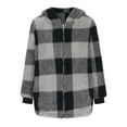 thumbnail image 3 of cocolona Mens Fleece Plaid Jacket Casual Long Sleeve Zipper Flannel Jacket Winter Fuzzy Warm Hooded Coats Outwear, 3 of 6