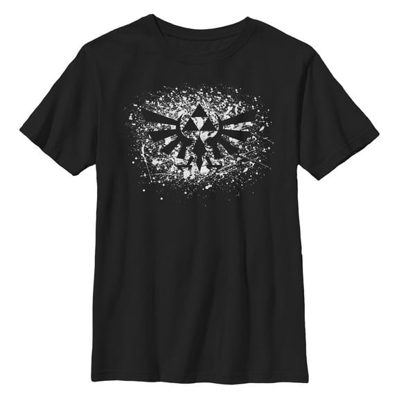 Boy's Nintendo Legend of Zelda Triforce Paint Splatter Print Graphic T-Shirt