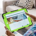 thumbnail image 4 of iPad Pro 11 Inch 4th/3rd/2nd/1st Generation Case 2022 2021 2020 2018 Case with Built-in Screen Protector, Shockproof Rotatable Kickstand Cover Hand Strap and Shoulder Strap,Black+Green, 4 of 8