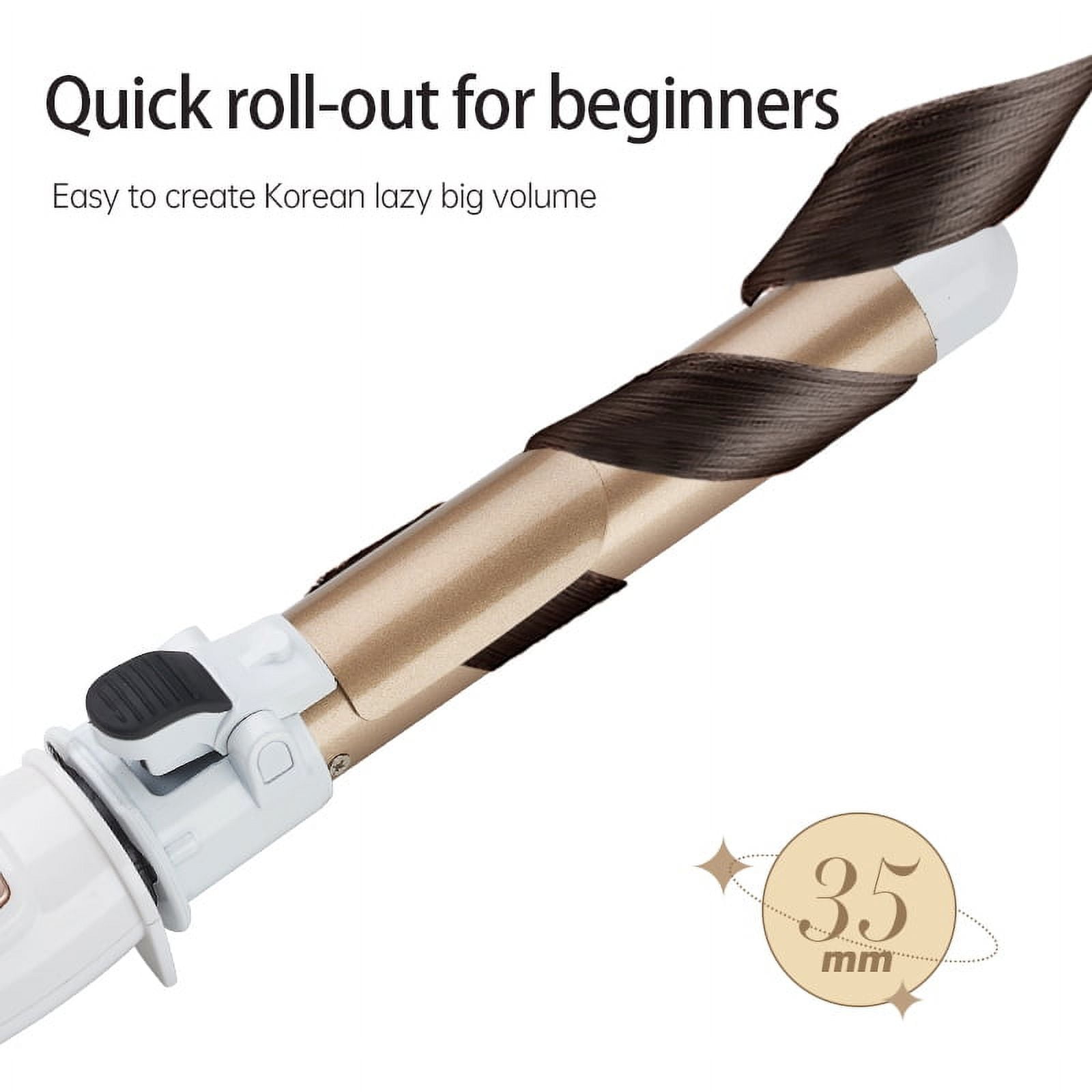 Automatic Rotating Curling Iron with 30s Quick Heat, 360° Rotation, Digital Temperature Control (100-230°C), Anti-Slip Handle, and Ceramic Coating for Smooth Curls