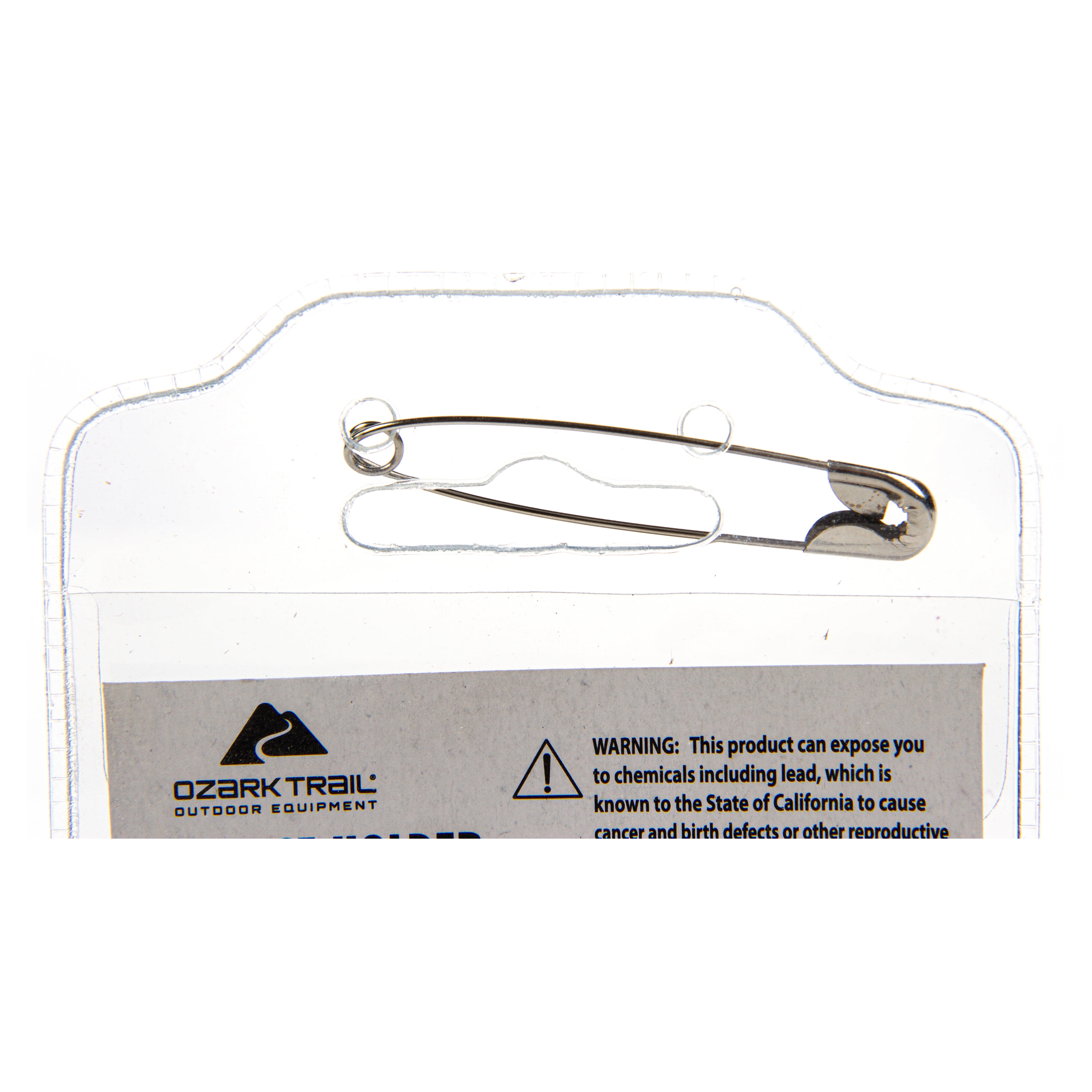 (6 pack) Ozark Trail Clear Water Resistant Fishing License & ID Holder with Safety Pin