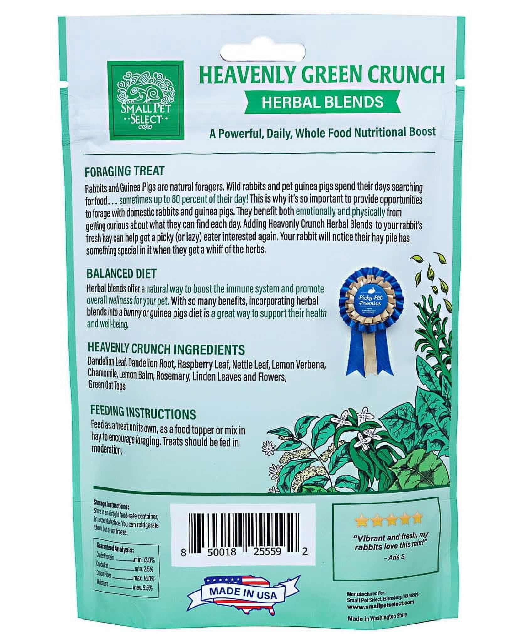 Small Pet Select - Herbal Sampler, Natural Herbal Treats for Rabbits, Guinea Pigs, and Other Small Animals, Five Flavors, 2.5oz Each