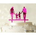 thumbnail image 1 of Wedding Cake Topper With Children Family Silhouette Cake Topper Cake Decorations Cake Color Option Available 6-7 Inches Wide, 1 of 1