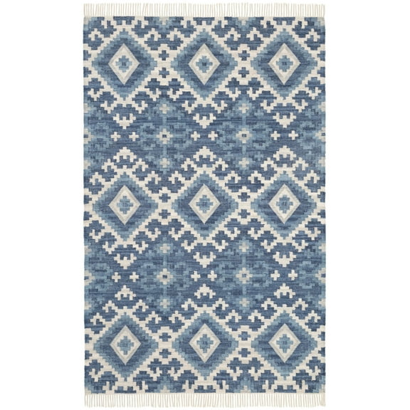 Dash & Albert Marmara Kilim Handwoven Cotton Rug, 2' x 3', Blue