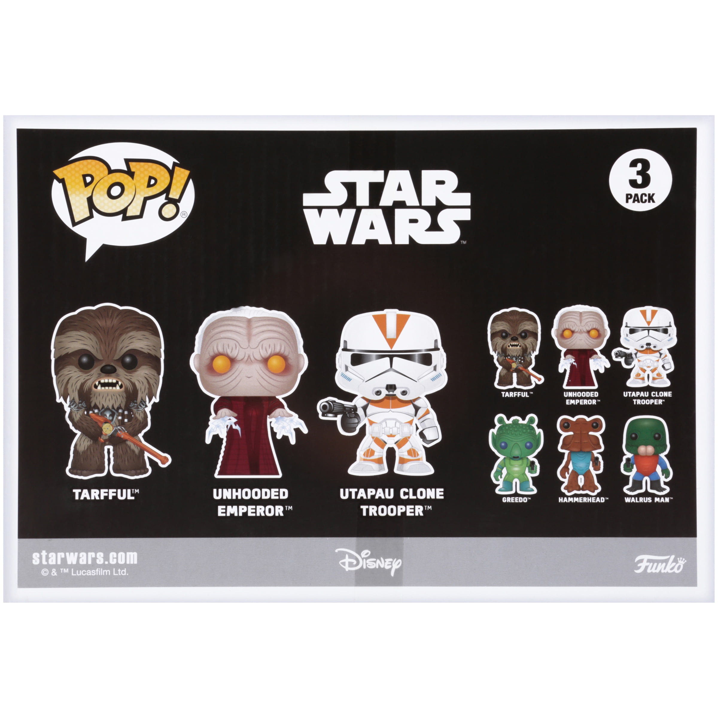 Details about   2 Box Protectors For Walmart Star Wars 3 Packs  Greedo Unhooded Emperor ONLY! 