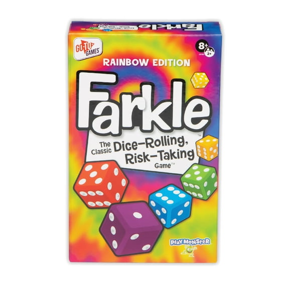 Farkle Classic Dice Game - Rainbow Kids Games Dice Games Family Games Travel Games Adult Games Board Games Dice Cup Dice Set Farkle Score Sheets Included Ages 8+