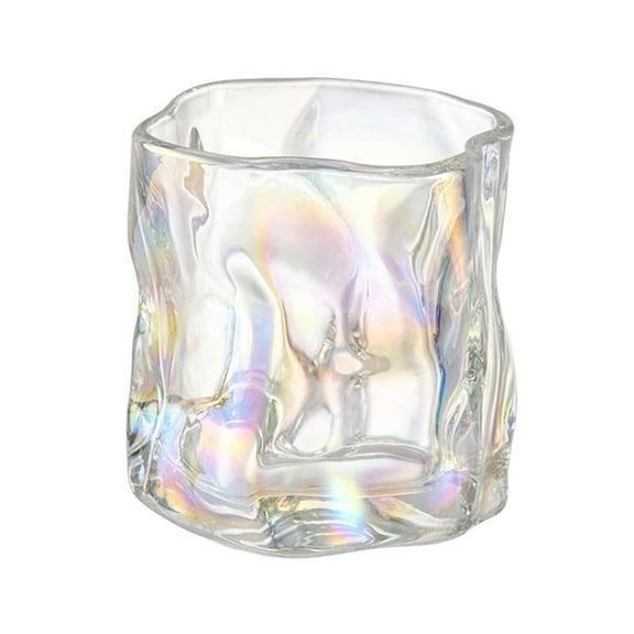 Elegant Irregular Glass Cups, Irregular Glass Cups for Whiskey, Scotch, Cocktails - Unique Glassware for Home, Bar, and Parties - Old Fashioned Glasses