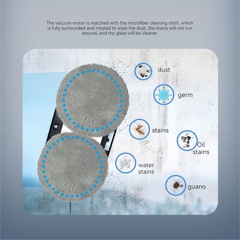 Intelligent Window Cleaner Robot With Automatic Dual Water Sprayer High Suction Vacuum Cleaner Window Washer Electric Glass Cleaning Machine Remote Control for Home