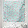thumbnail image 1 of Floral Tapestry, Scattered Rain Drops and Cherry Blossom Flowers on Aquatic Background, Fabric Wall Hanging Decor for Bedroom Living Room Dorm, 5 Sizes, Seafoam Pink Pale Orange, by Ambesonne, 1 of 1