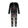 thumbnail image 5 of Family Pajamas Matching Sets - 2 piece Black Christmas Tree with Santa Hat Print Long Sleeve Top and Pants Pjs, Matching Pajamas for Family Holiday Eve for S Pjs, 5 of 5