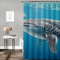 thumbnail image 2 of Orinice Whale Stuffed Animal Blue Background Bathroom Decor Set with Hooks - Colorful Luxurious Graphic Polyester Fabric Shower Curtain - Home Bathtubs Decoration 36x72, 2 of 7