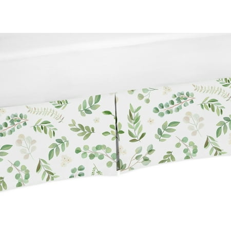 UPC: 0846480081470 | Botanical Floral Green Leaf Dust Ruffle Crib Skirt by Sweet Jojo Designs