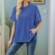 thumbnail image 2 of Jersey oversize de punto liso de mujer, cuello redondo y mangas murciélago - Tejido de poliéster suave - Lavable a máquina - Tallas S-XL, 2 of 8