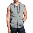 thumbnail image 3 of QATAINLAV Men's Sports Tank Tops Summer Sleeveless Zip Up Hoodie Casual Lightweight Track Jacket Workout Gym Muscle Shirt with Pocket Warehouse Sales Today Gray L, 3 of 7