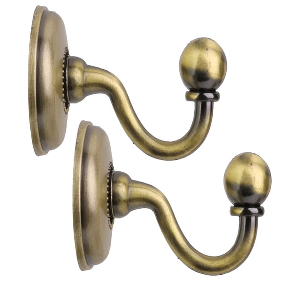 XIBUFE Metal Curtain Holdback Wall Tie Back Hooks Hanger Holder Window Curtain Hooks