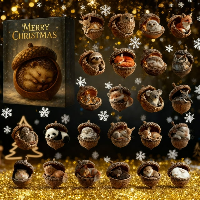LSLJS 2025 Pinecone Animals Arrival Calendar Christmas Decorations