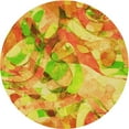 thumbnail image 1 of Ahgly Company Indoor Round Patterned Neon Orange Area Rugs, 8' Round, 1 of 6
