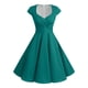 thumbnail image 1 of Vestido retro de fiesta liso para mujer: diseño informal de corte A, cintura alta para diversas ocasiones, tallas S-XXL., 1 of 5