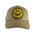 thumbnail image 1 of Gravity Threads Smile Face Adjustable Trucker Hat - Khaki, 1 of 2