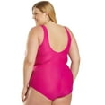 thumbnail image 6 of Sporti Plus Size Isabella Tummy Control Wrap One Piece Swimsuit, Soft Cup, Athletic (Women's Plus), 6 of 9