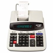 1PK-Victor 1297 Two-Color Printing Calculator, 12-Digit LCD, Black/Red