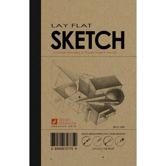 Lay Flat Sketchbook: Removable Sheets, Multi-Media Paper (5.5" x 8.5") LF-50100-LS (1 Book)