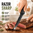 thumbnail image 5 of FXXNNN Steak Knives, 10PC German High Carbon Stainless Steel Steak Knives, Serrated Blades, Dishwasher Safe, Comfortable Non-Slip Ergonomic Knife Handle, 5 of 9