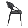 thumbnail image 4 of Luxury Commercial Living 32.25" Black Mesh Outdoor Patio Round Dining Chair, 4 of 9